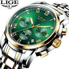 LIGE Men’s Luxury Brand Chronograph Waterproof Wristwatch