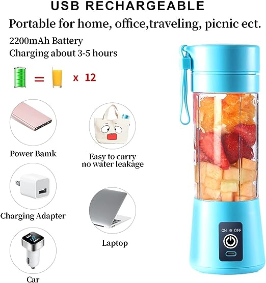 Portable Blender, Mini Blender Maker Fruit Juicer Cup, with 13oz Bottles