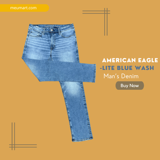 American Eagle Authentic Denim Jeans  For Men-Lite Blue